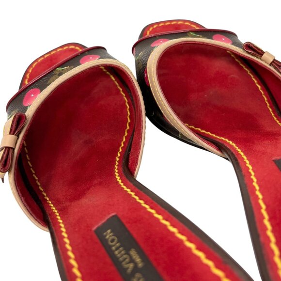 LOUIS VUITTON Vintage Monogram Cherry Sandals #35.5 Takashi Murakami [105150] - Picture 9 of 12